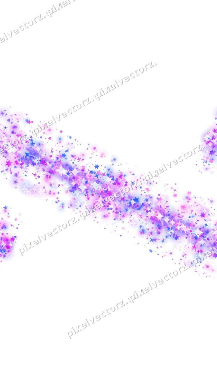 Nahtloses Glitzerband aus Sternen in Violett auf transparentem Grund