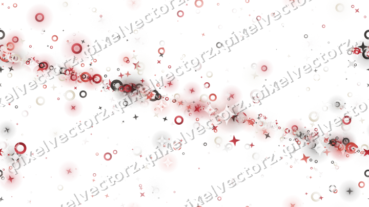 Nahtloses Glitzerband aus Sternen und Ringen auf transparentem Grund