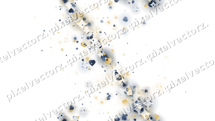Nahtloses Glitzerband aus Herzen in Dunkelblau auf transparentem Grund