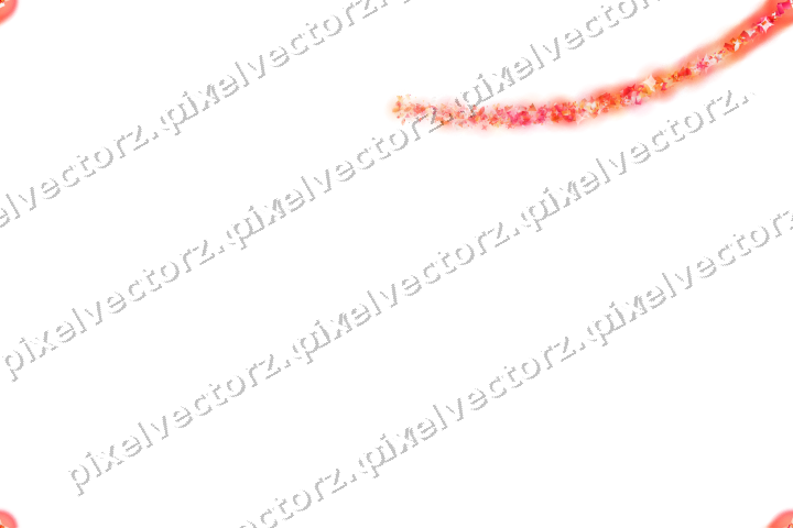 Nahtloser Sternenschweif in Rot und Orange auf transparentem Grund