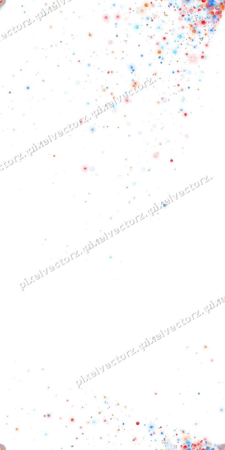 Nahtloser Glitzerfächer in Blau und Rot auf transparentem Grund