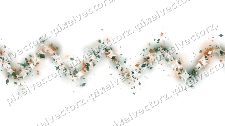 Nahtlose Glitzerwelle aus Sternen und Tropfen auf transparentem Grund
