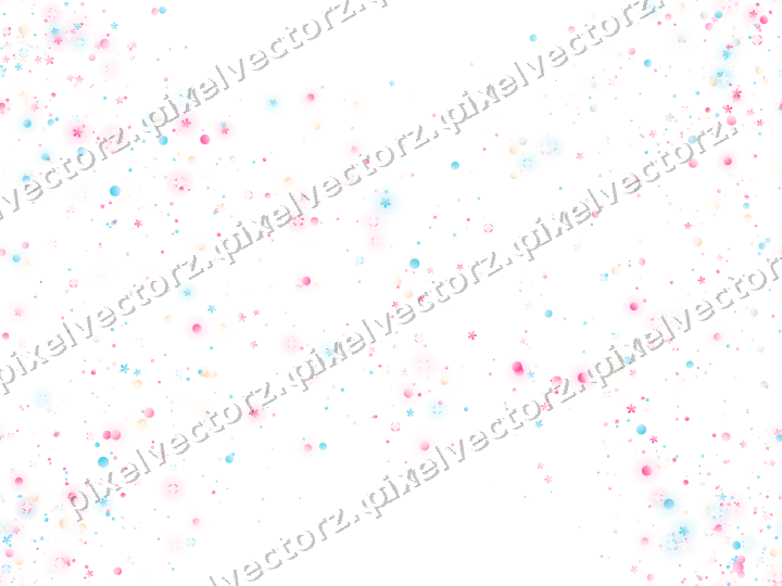 Nahtloser Glitzerkranz aus Blüten und Punkten auf transparentem Grund