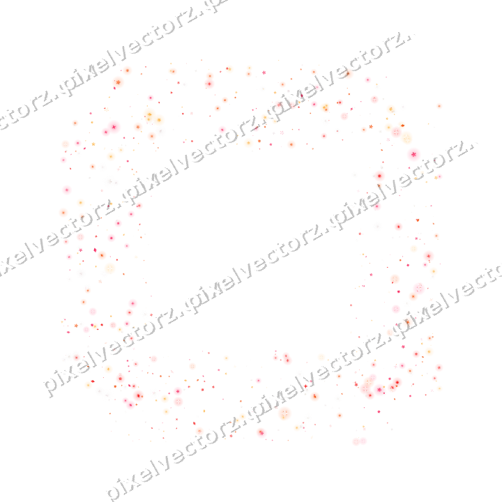 Nahtloser Glitzerrahmen aus Sternen und Blüten auf transparentem Grund