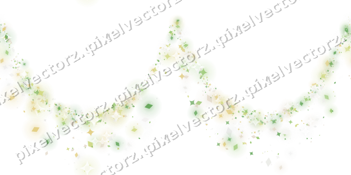 Nahtlose Glitzergirlande aus Funken und Rauten auf transparentem Grund