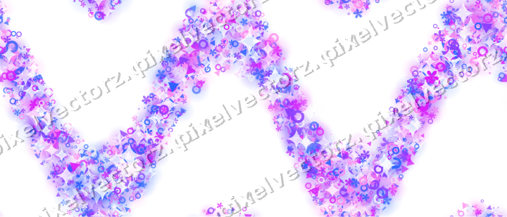Nahtlose Glitzerwelle aus Blüten und Ringen auf transparentem Grund