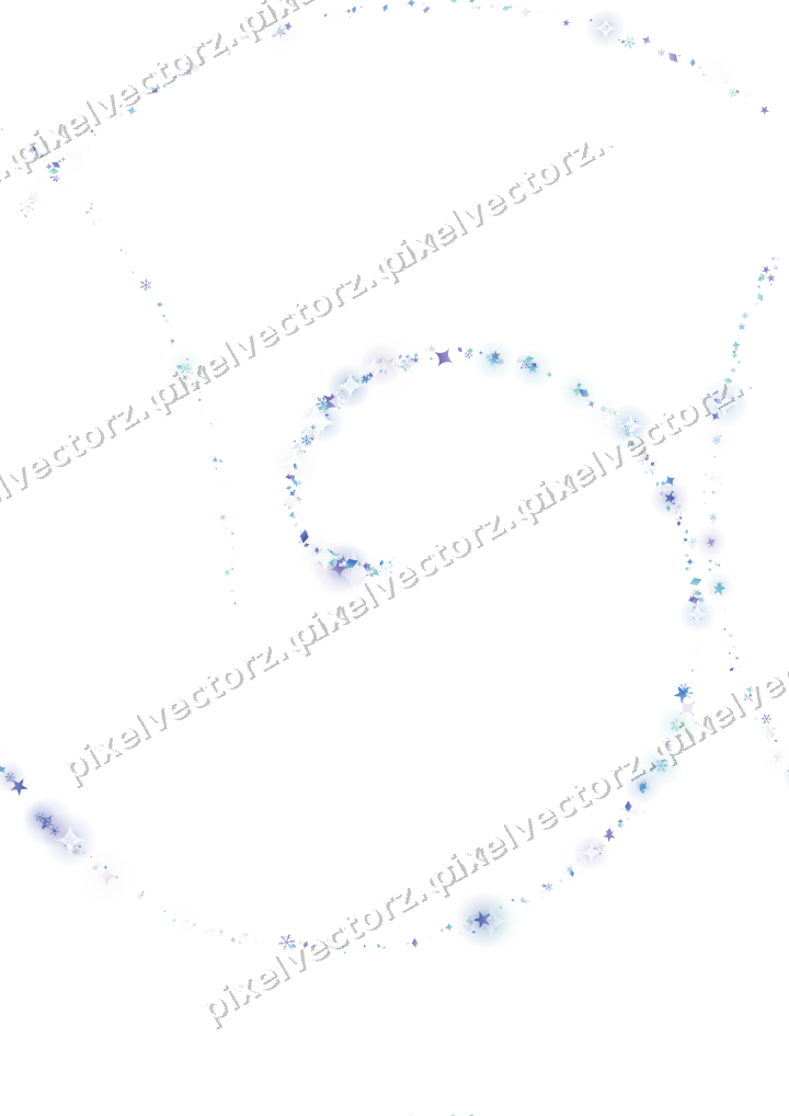 Nahtlose Glitzerspirale aus Sternen und Funken auf transparentem Grund