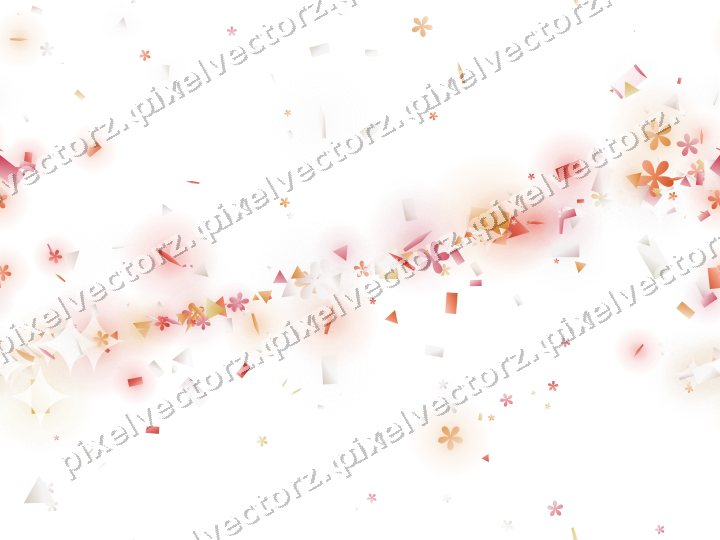 Nahtloses Glitzerband aus Blüten und Dreiecken auf transparentem Grund