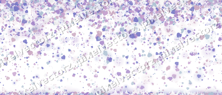Nahtloser Glitzerregen aus Herzen in Violett auf transparentem Grund
