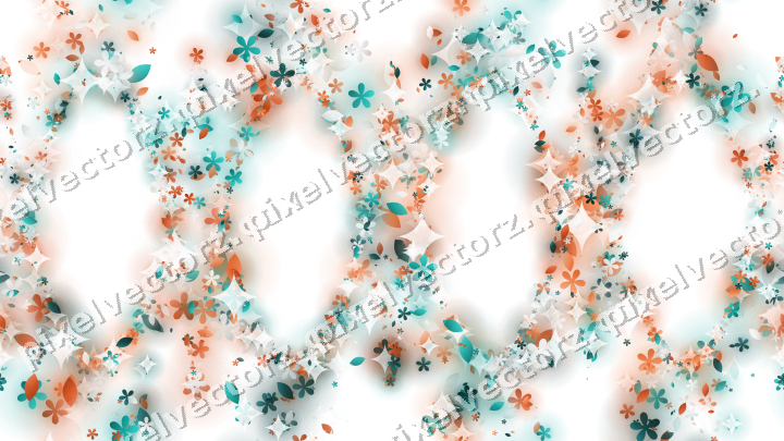 Nahtlose Glitzergirlande in Orange und Petrol auf transparentem Grund