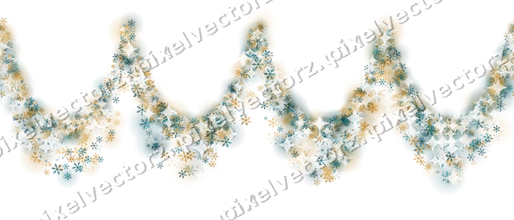 Nahtlose Glitzergirlande aus Schneeflocken auf transparentem Grund