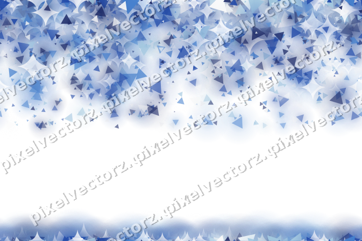 Nahtloser Glitzerregen aus Dreiecken in Blau auf transparentem Grund