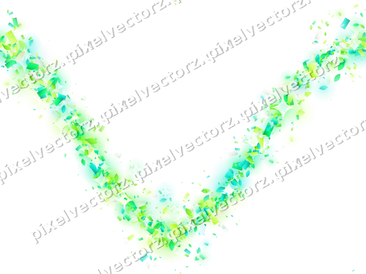 Nahtlose Glitzerwelle aus Tropfen und Konfetti auf transparentem Grund