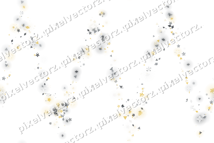 Nahtlose Glitzerwelle aus Blüten und Rauten auf transparentem Grund