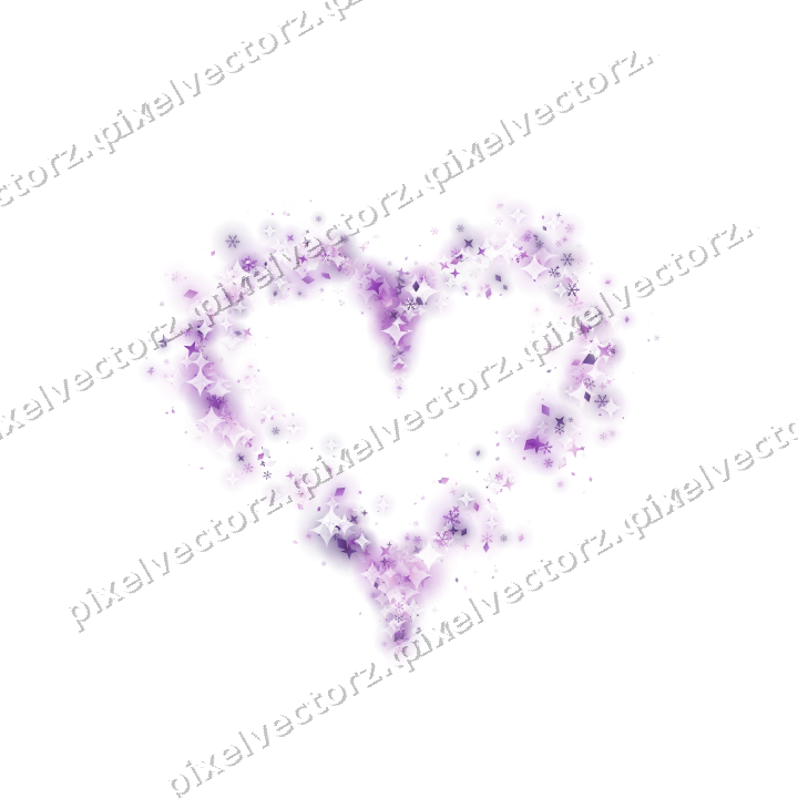 Nahtloses Glitzerherz in Violett auf transparentem Grund