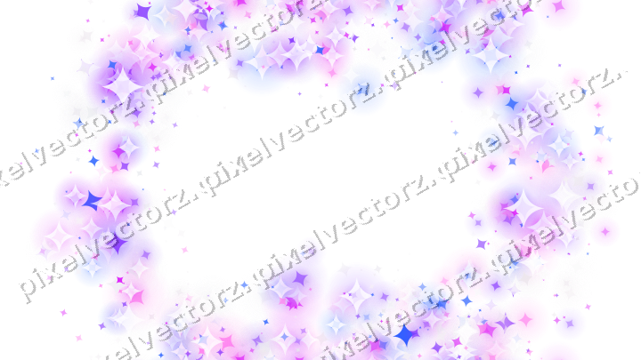 Nahtloser Glitzerkranz aus Funken in Violett auf transparentem Grund