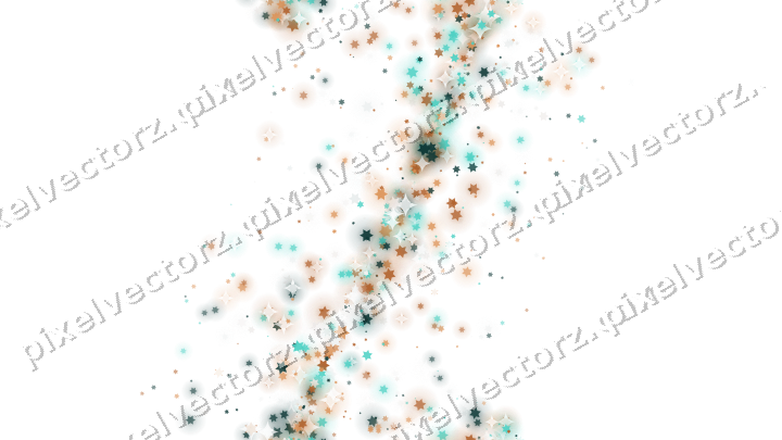 Nahtloses Glitzerband aus Sternen in Orange auf transparentem Grund