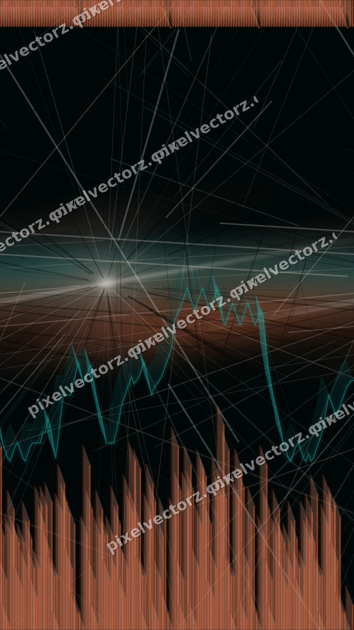 Nahtloser Neon Diagramm Hintergrund in Orange und Petrol