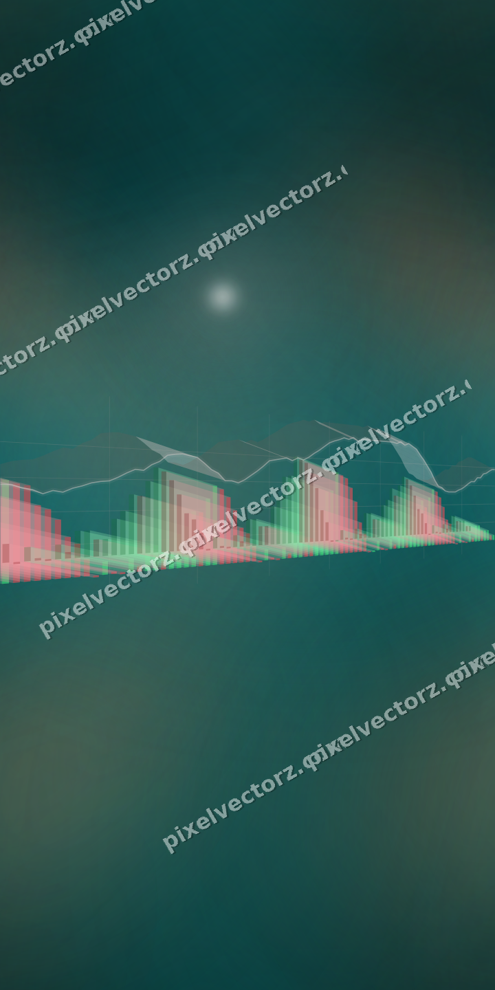 Nahtloser Neon Diagramm Hintergrund in Orange und Petrol