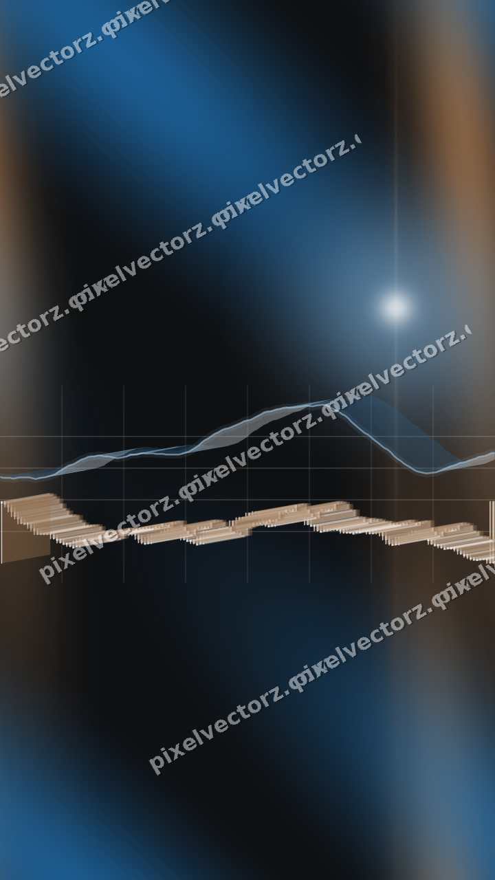 Nahtloser Neon Diagramm Hintergrund in Blau und Orange