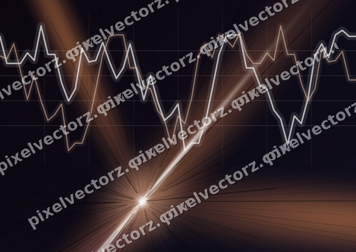 Leuchtender Neon Diagramm Hintergrund in Orange und Blau