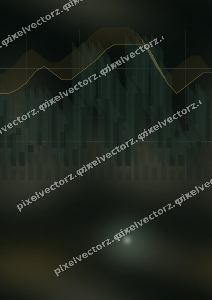 Nahtloser Neon Diagramm Hintergrund in Dunkelgrün und Bernstein