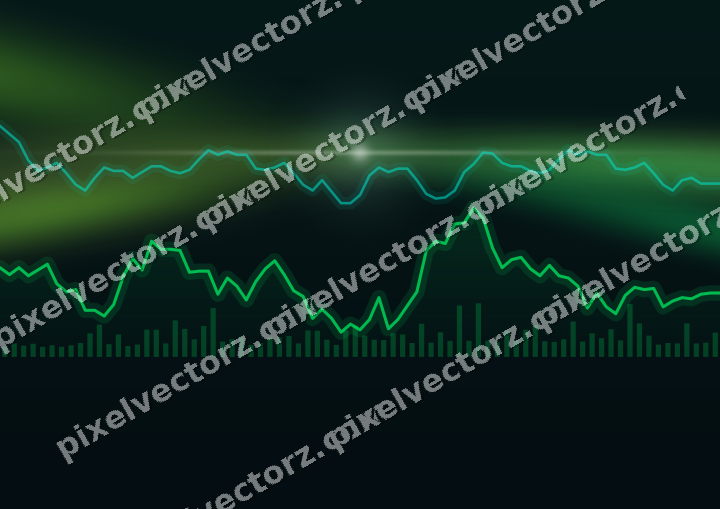 Leuchtender Neon Diagramm Hintergrund in Grün und Limette