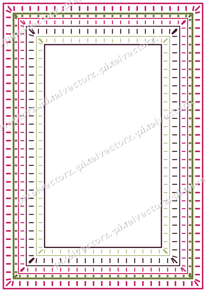 Dekorativer Zierrahmen in Limette und Rosa mit Tafel und Strichelung