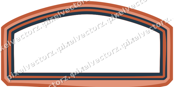 Dekorativer Zierrahmen in Orange und Türkis mit Tafel und Spitzbogen