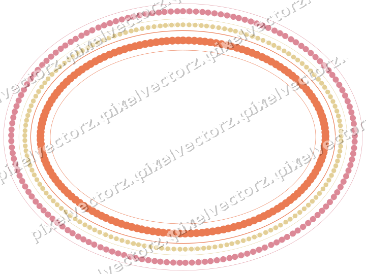 Dekorativer Zierrahmen in Rot und Orange mit Oval und Perlenreihe