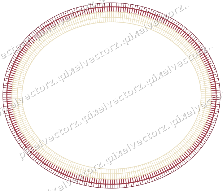 Dekorativer Zierrahmen in Dunkelrosa und Rot mit Oval und Schraffur
