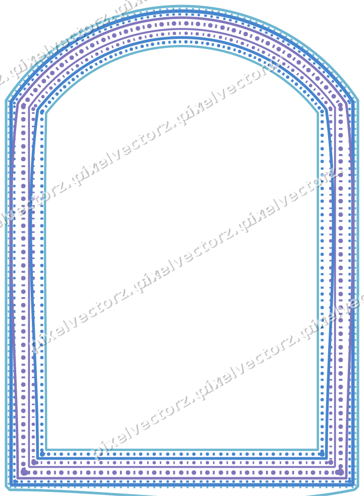 Dekorativer Zierrahmen in Blau und Türkis mit Tafel und Rundbogen