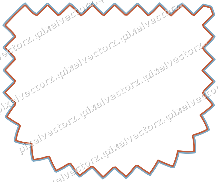 Dekorativer Zierrahmen in Orange und Türkis mit Wappen und Zackenrand