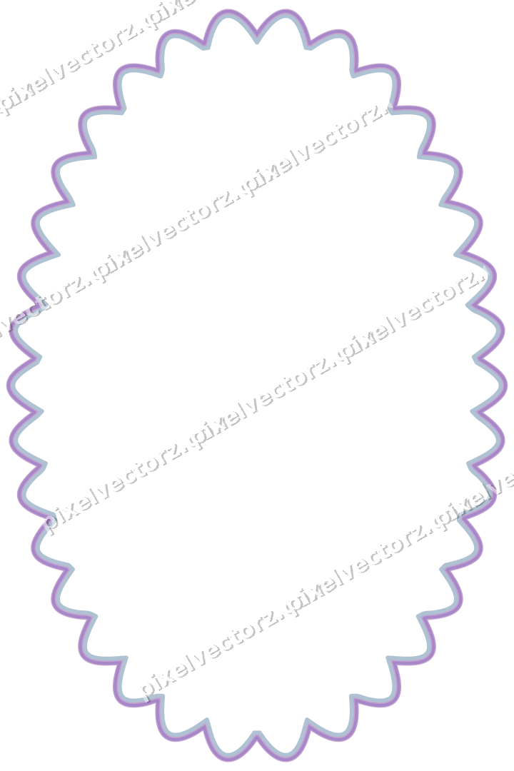Dekorativer Zierrahmen in Violett und Blau mit Oval und Lappenrand