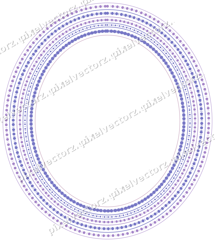 Dekorativer Zierrahmen in Violett und Blau mit Oval und Perlenreihe
