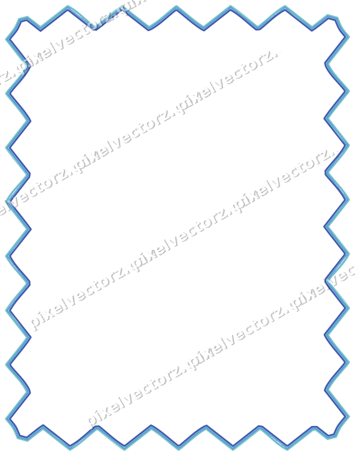 Dekorativer Zierrahmen in Blau und Türkis mit Tafel und Zackenrand