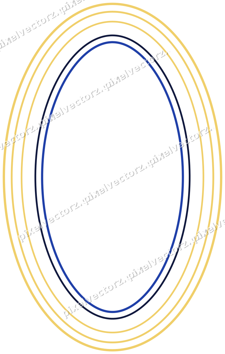 Dekorativer Zierrahmen in Bernstein und Blau mit Oval
