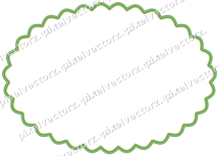 Dekorativer Zierrahmen in Limette und Gelb mit Oval und Lappenrand