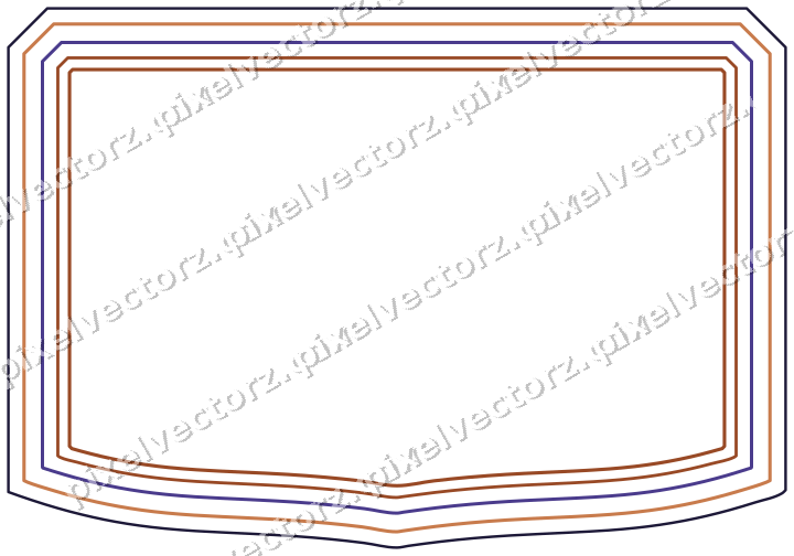 Dekorativer Zierrahmen in Orange und Blau mit Tafel