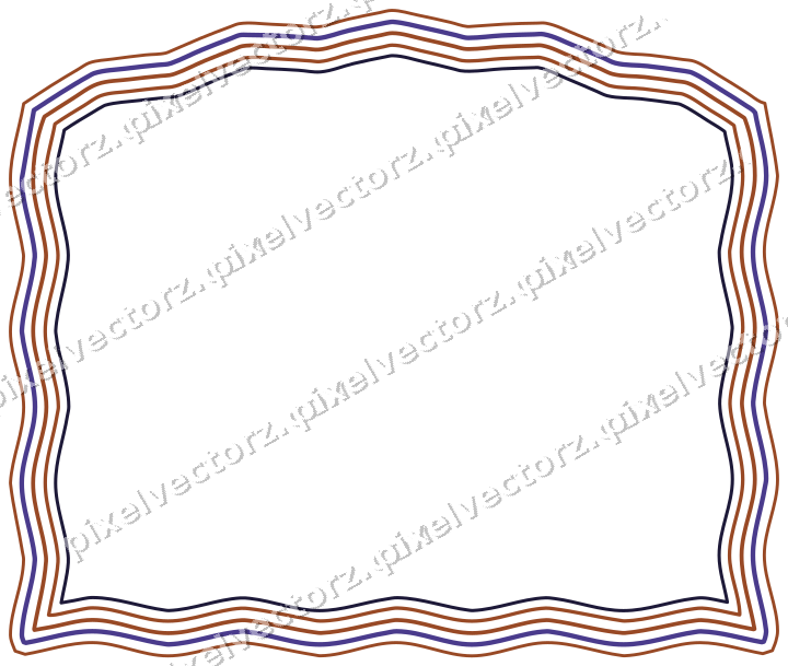 Dekorativer Zierrahmen in Orange und Blau mit Tafel und Rundbogen