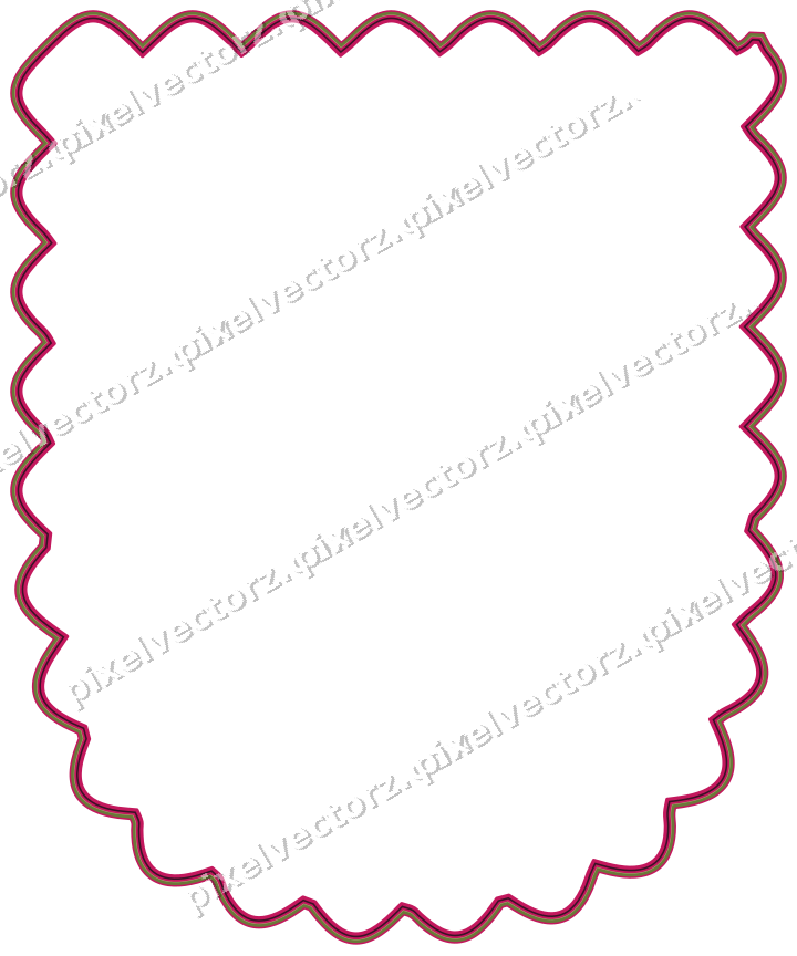 Dekorativer Zierrahmen in Limette und Rosa mit Wappen und Lappenrand
