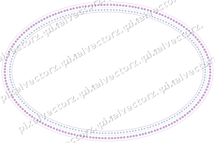 Dekorativer Zierrahmen in Violett und Blau mit Oval und Punktreihe