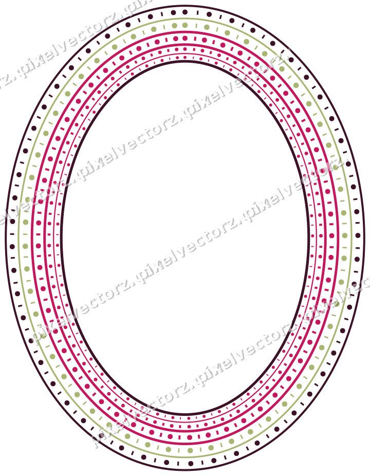 Dekorativer Zierrahmen in Limette und Rosa mit Oval und Perlenreihe