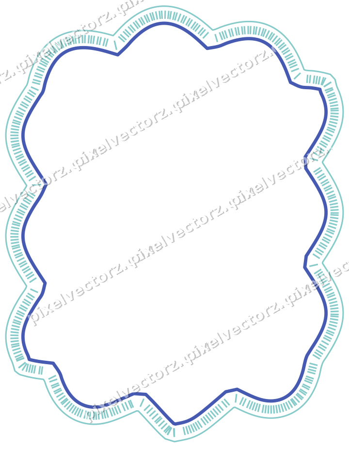 Dekorativer Zierrahmen in Blau und Türkis mit Tafel und Rundbogen