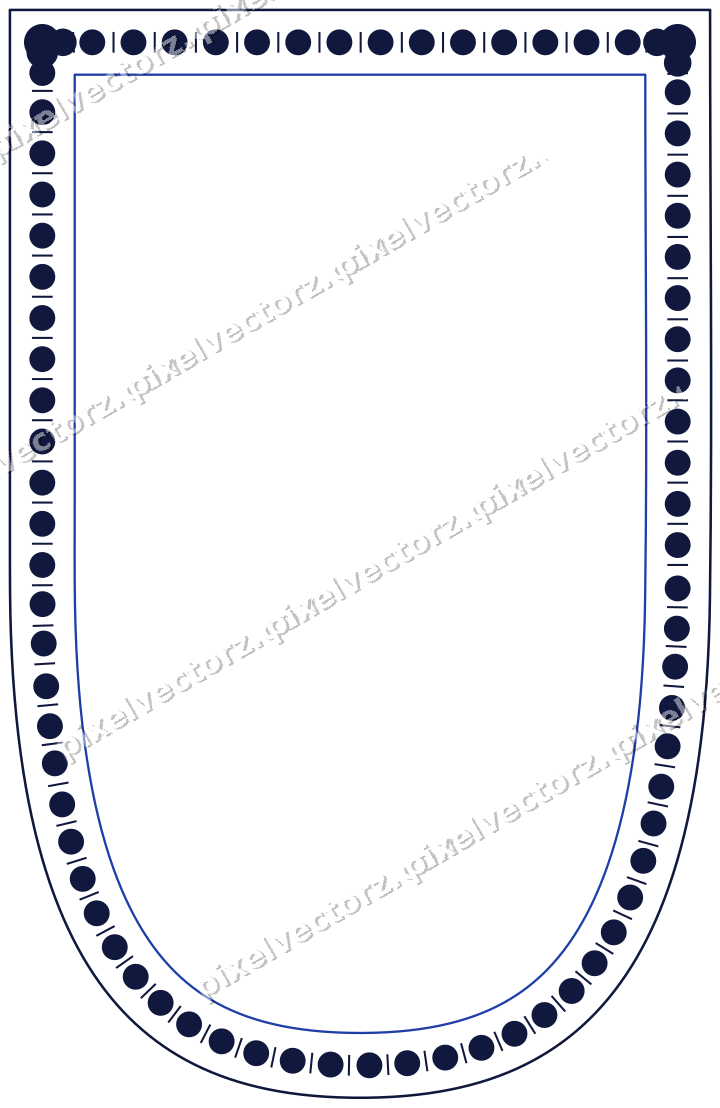 Dekorativer Zierrahmen in Bernstein und Blau mit Wappen