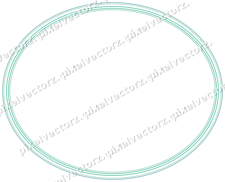 Dekorativer Zierrahmen in Grün und Petrol mit Oval