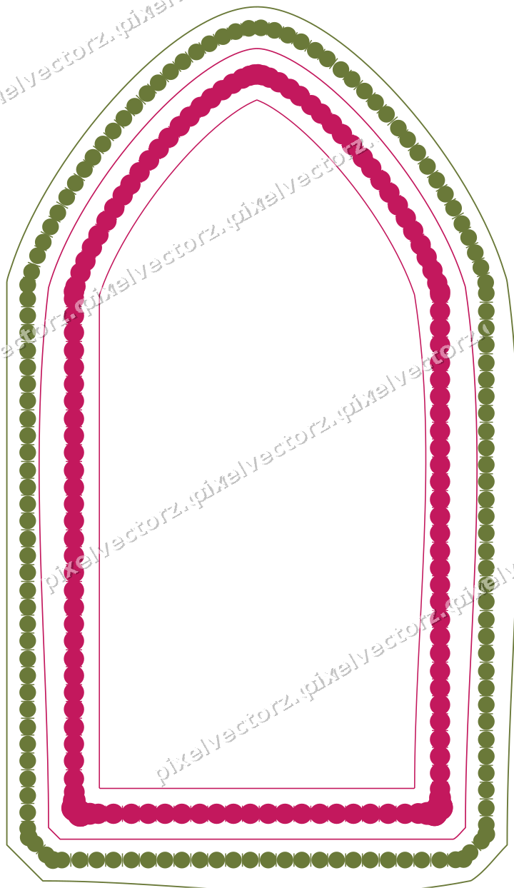 Dekorativer Zierrahmen in Limette und Rosa mit Tafel und Spitzbogen