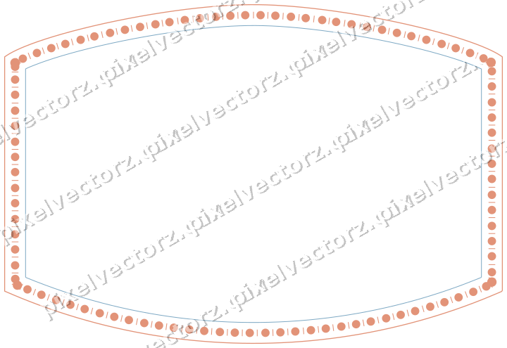 Dekorativer Zierrahmen in Orange und Türkis mit Tafel und Spitzbogen