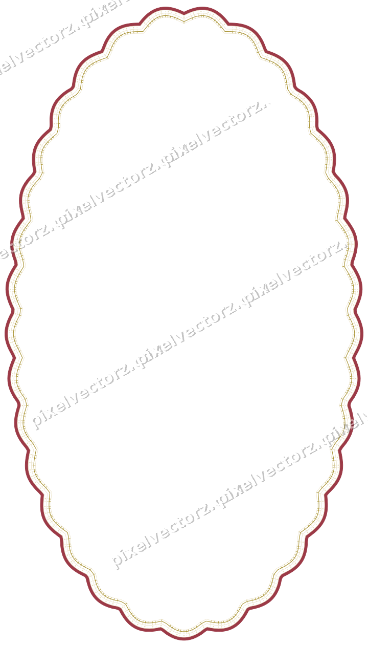Dekorativer Zierrahmen in Dunkelrosa und Rot mit Oval und Lappenrand