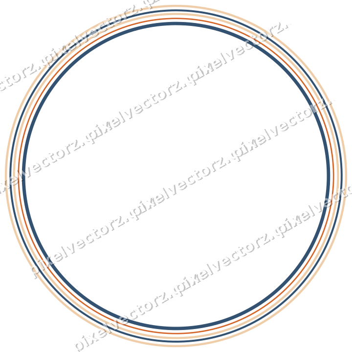 Dekorativer Zierrahmen in Dunkelblau und Orange mit Oval